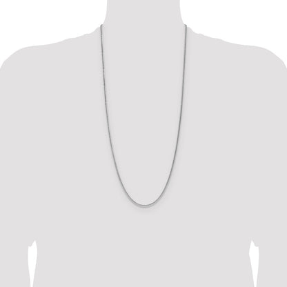 Sterling Silver Rhodium-plated 2.1mm Diamond-cut Square Spiga Chain
