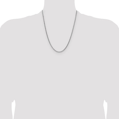 Sterling Silver 2.5mm Diamond-cut Square Spiga Chain
