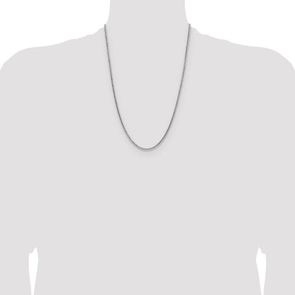 Sterling Silver 2.5mm Diamond-cut Square Spiga Chain