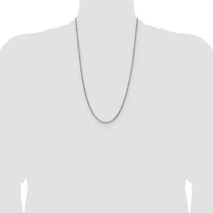 Sterling Silver 2.5mm Diamond-cut Square Spiga Chain
