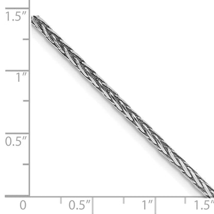 Sterling Silver Rhodium-plated 2.5mm Diamond-cut Square Spiga Chain