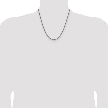 Sterling Silver Rhodium-plated 2.5mm Diamond-cut Square Spiga Chain