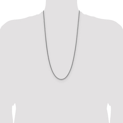 Sterling Silver Rhodium-plated 2.5mm Diamond-cut Square Spiga Chain