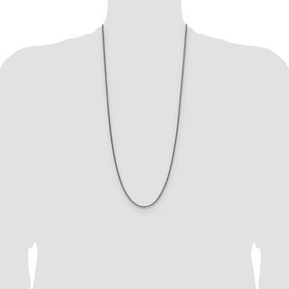 Sterling Silver Rhodium-plated 2.5mm Diamond-cut Square Spiga Chain