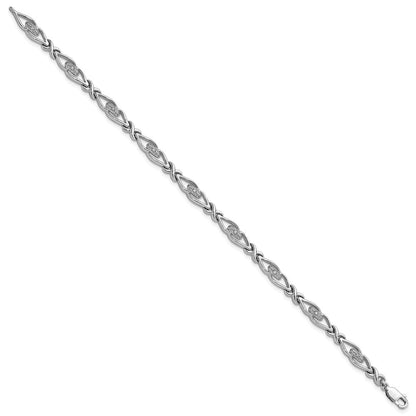 Sterling Silver Rhodium-plated Diam. Bracelet