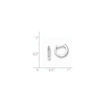Sterling Silver Rhodium Diam. Huggie Earrings