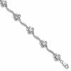 Sterling Silver Rhodium-plated Floral Diamond Bracelet