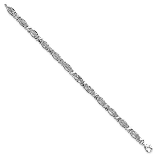 Sterling Silver Rhodium-plated Diamond Bracelet