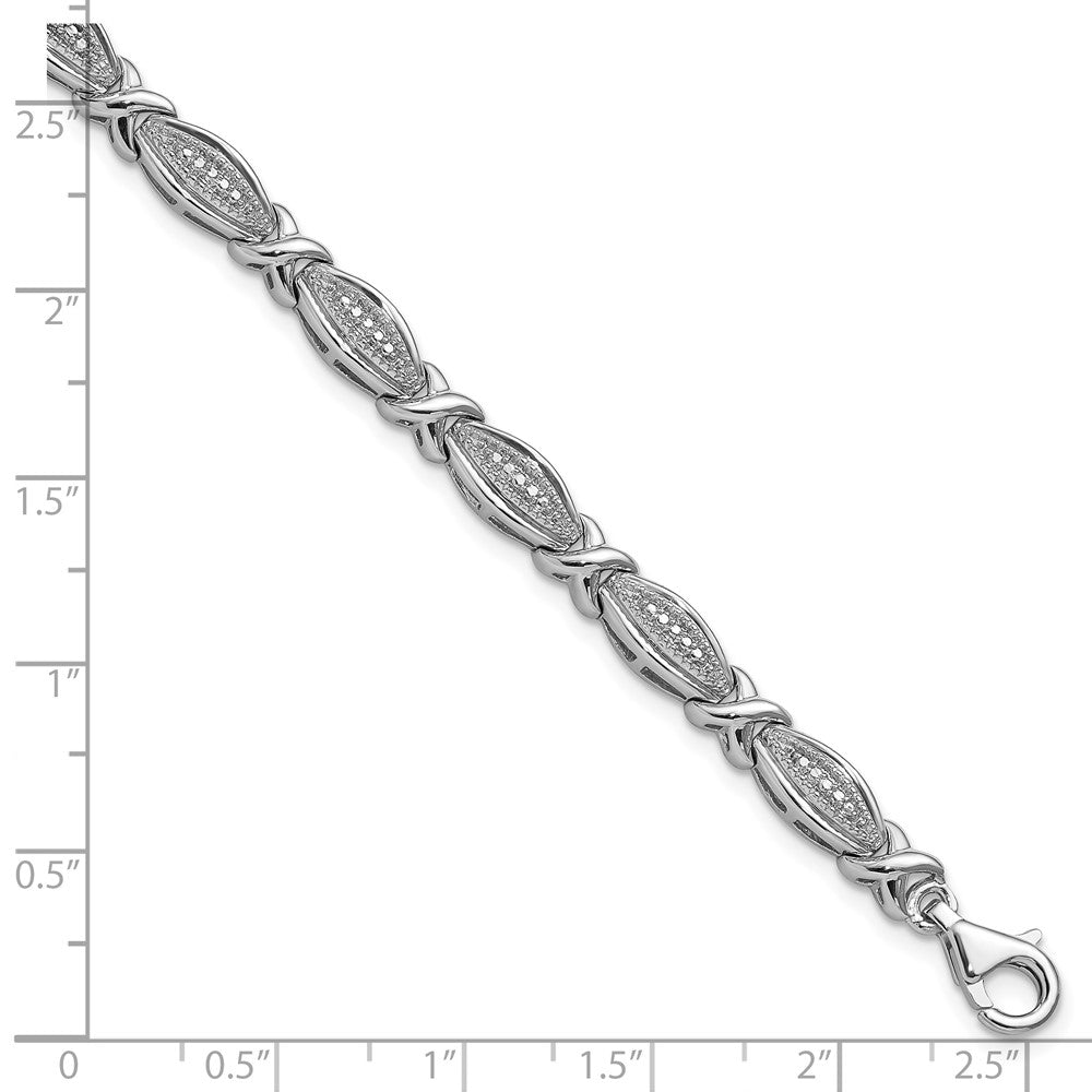 Sterling Silver Rhodium-plated Diamond Bracelet