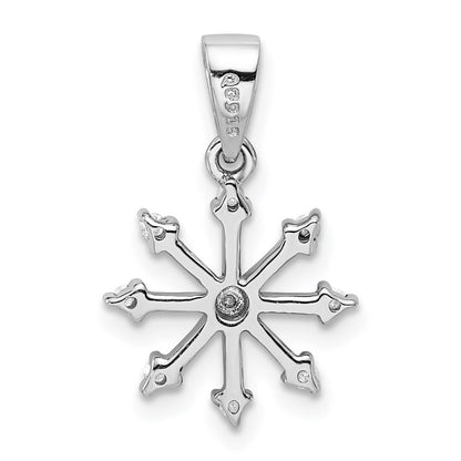 Sterling Silver Rhodium Snowflake Pendant