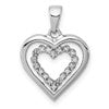 Sterling Silver Rhodium-Plated Diamond Heart Pendant