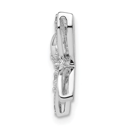 Sterling Silver Rhodium Diam. Butterfly Pendant