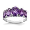 Sterling Silver Rhodium Amethyst Ring