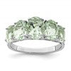 Sterling Silver Rhodium Green Quartz Ring