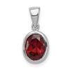 Sterling Silver Rhodium Garnet Pendant
