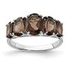 Sterling Silver Rhodium Smoky Quartz Ring