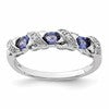 Sterling Silver Rhodium Tanzanite & Diam. Ring