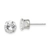 Sterling Silver 7mm Round Snap Set CZ Stud Earrings