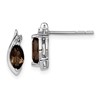 Sterling Silver Rhodium-plated Diamond and Smoky Quartz Earrings
