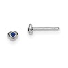 Sterling Silver Madi K Rhodium-plated Polished September Blue Preciosa Crystal Heart Children's Post Earrings