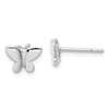 Sterling Silver Rhodium-plated Polished Petite Butterfly Post Earrings