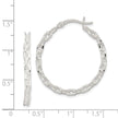 Sterling Silver Polished Cable Chain 3x30mm Hoop Earrings