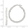 Sterling Silver Polished Cable Chain 3x30mm Hoop Earrings