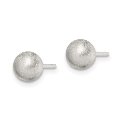 Sterling Silver Polished 6mm Laser-cut Post Earrings