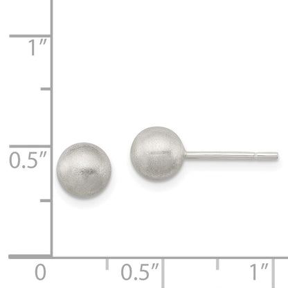 Sterling Silver Polished 6mm Laser-cut Post Earrings