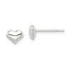 Sterling Silver Polished Heart Post Earrings w/Pink Gift Pouch