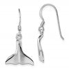 Sterling Silver Rhodium-plated Polished Whale Tail Dangle Earrings