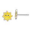 Sterling Silver Polished Enamel Sunshine Post Earrings
