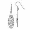 Sterling Silver Rhodium-plated Polished Fancy Flower Dangle Earrings