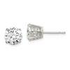 Sterling Silver Polished 8mm Round CZ Fancy Basket Stud Earrings