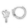 Sterling Silver Rhodium-plated Polished CZ Butterfly Hoop Earrings
