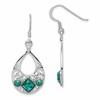 Sterling Silver Rhodium-plated Recon. Turquoise Dangle Earrings
