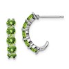Sterling Silver Rhodium-plated Peridot J-Hoop Earrings