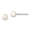 Sterling Silver Rhodium-plated 4-5mm White Button Freshwater Cultured Pearl Post Earrings