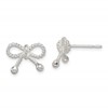 Sterling Silver Polished and Textured Bow Post Earrings