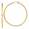 Sterling Silver Gold-Tone Polished 2x60mm Hoop Earrings