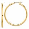 Sterling Silver Gold-Tone Polished 2x45mm Hoop Earrings