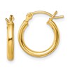 Sterling Silver Gold-Tone Polished 2x14mm Hoop Earrings