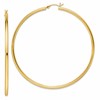 Sterling Silver Gold-Tone Polished 2.5x70mm Hoop Earrings