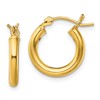 Sterling Silver Gold-Tone Polished 2.5x15mm Hoop Earrings