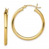 Sterling Silver Gold-Tone Polished 2.5x28mm Hoop Earrings