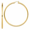 Sterling Silver Gold-Tone Polished 3x70mm Hoop Earrings