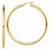 Sterling Silver Gold-Tone Polished 3x60mm Hoop Earrings