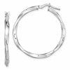 Sterling Silver Rhodium-plated Polished Twisted 2.5x30mm Hoop Earrings