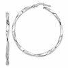 Sterling Silver Rhodium-plated Polished Twisted 2.5x40mm Hoop Earrings