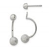 Sterling Silver Polished Laser-cut Bead Jackets w/Button Earrings